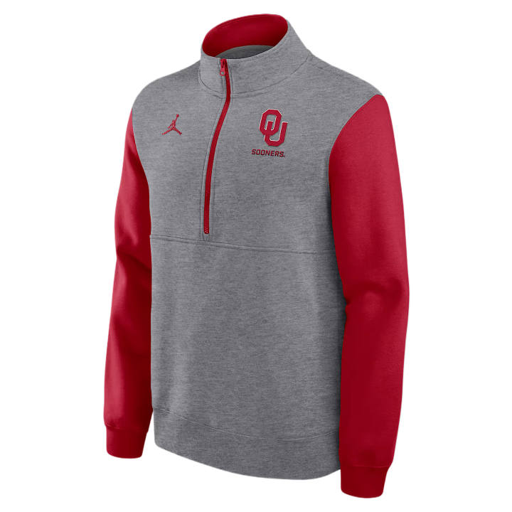 Jordan Jordan Oklahoma Club Men's Jordan Brand College 1/2-Zip Crew
