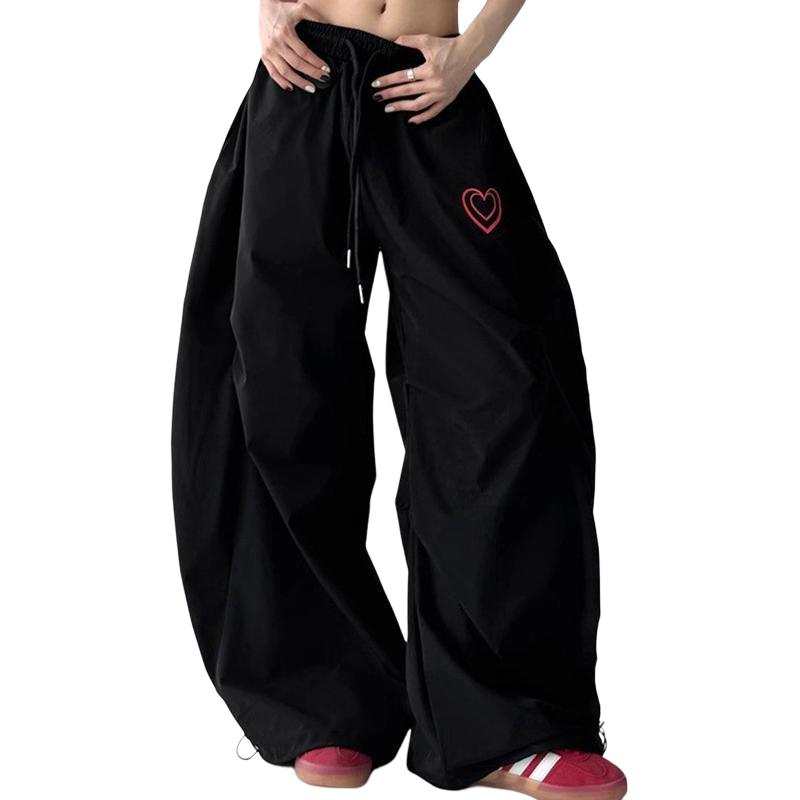 JUFU Casual Pants Women's Moderate Wide Leg Pants