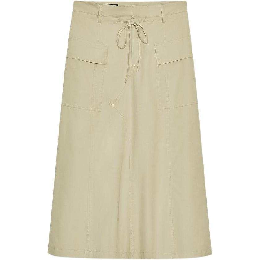 ZARA Casual Long Skirts Women's Light Khaki Moderate Cargo Skirt
