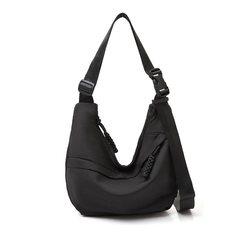 LAORENTOU Fabric Shoulder Bag Regular Women's Black/Ecru/Khaki