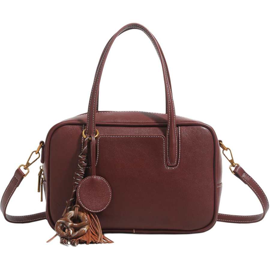 PAYOT Synthetic Leather Shoulder Bag Women's Burgundy/Brown/Black