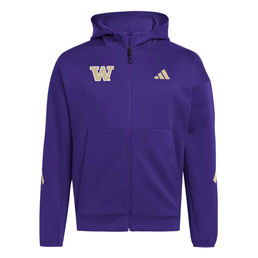 Adidas Adidas Free Shipping With AdiClub Washington Huskies Full Zip Player Travel Zne Hoodie