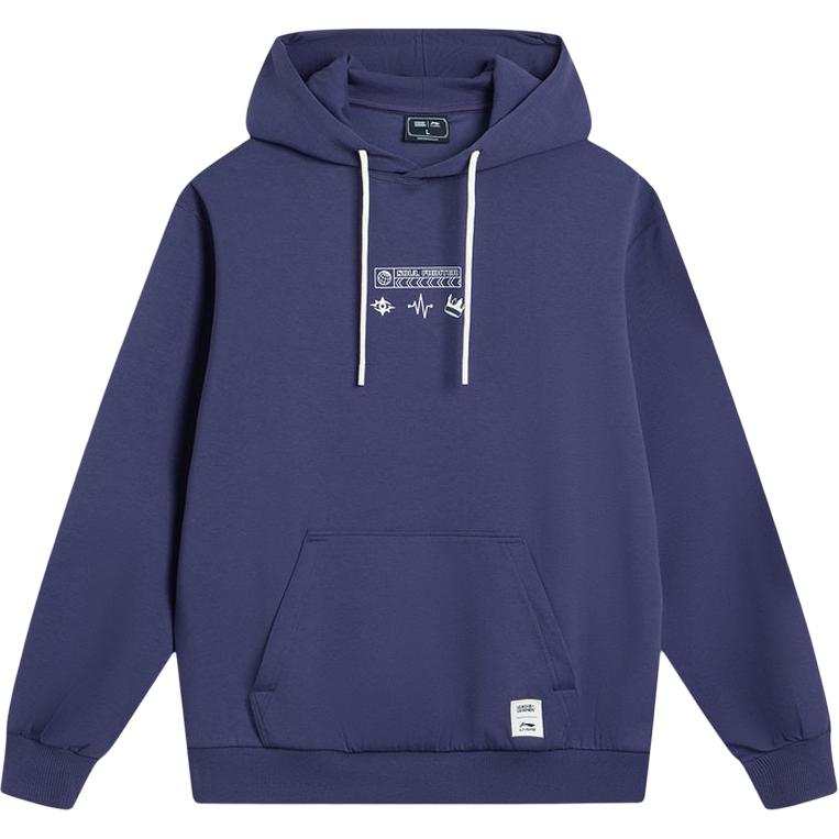 Li-Ning Li Ning Sweatshirts Unisex Navy Blue Hooded Moderate