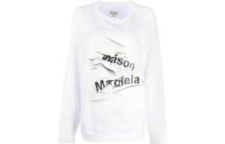 Maison Margiela Sweatshirts Women's White Crew Neck Moderate Regular