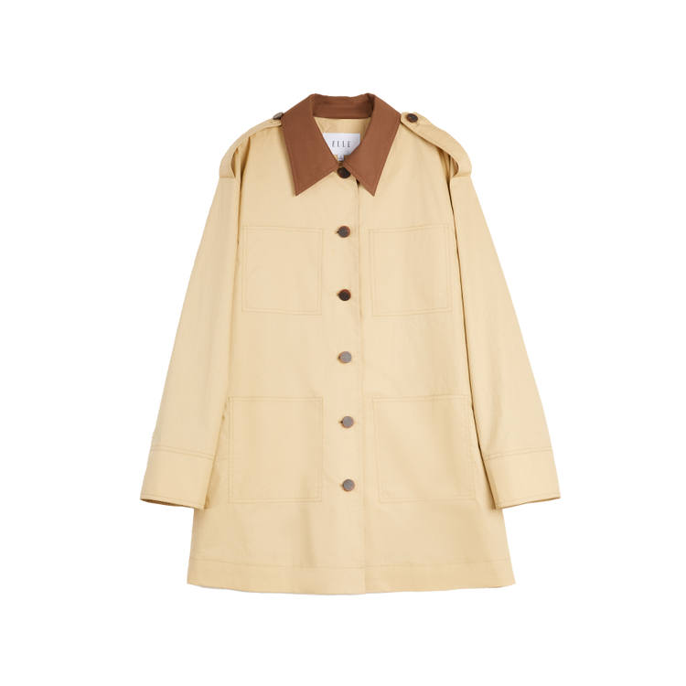 ELLE Trench Coats Women's Khaki Thin