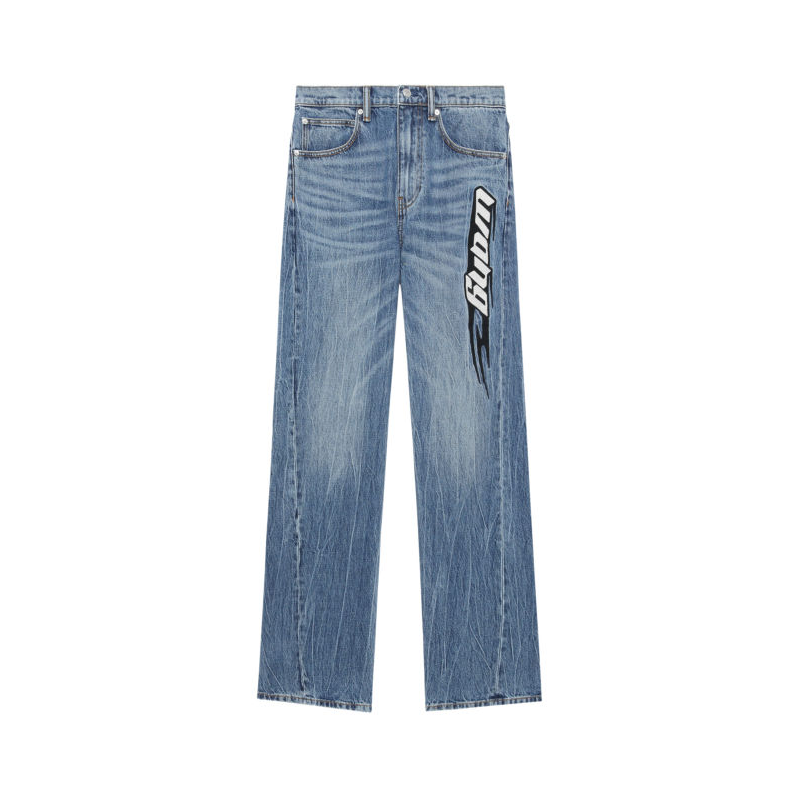 Alexander Wang Jeans Women's Blue Moderate Straight Fit Pants