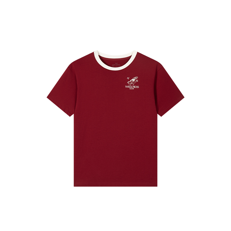 361° T Shirts Women's Vermilion Red Crew Neck Thin Straight Fit