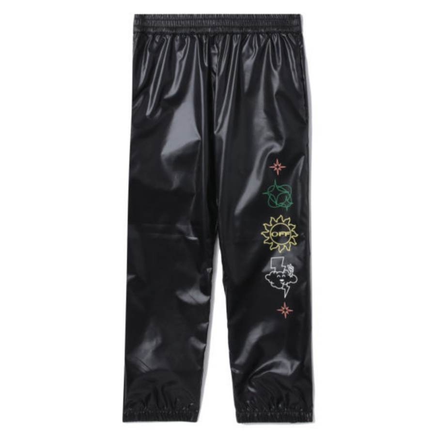 OFF-WHITE OFF WHITE Casual Pants Unisex Black Moderate Straight Fit Pants