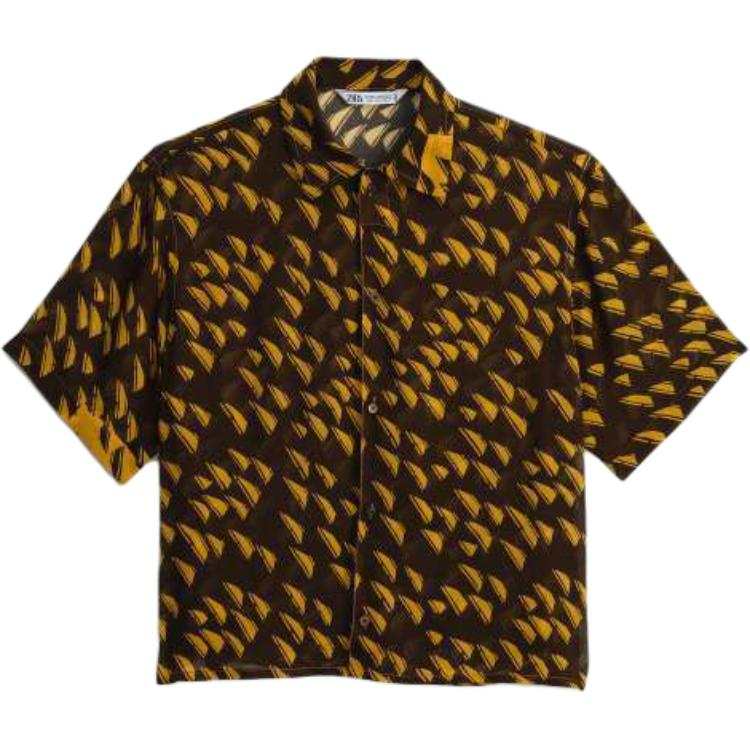 ZARA Shirts Men's Print Lapel Moderate Other