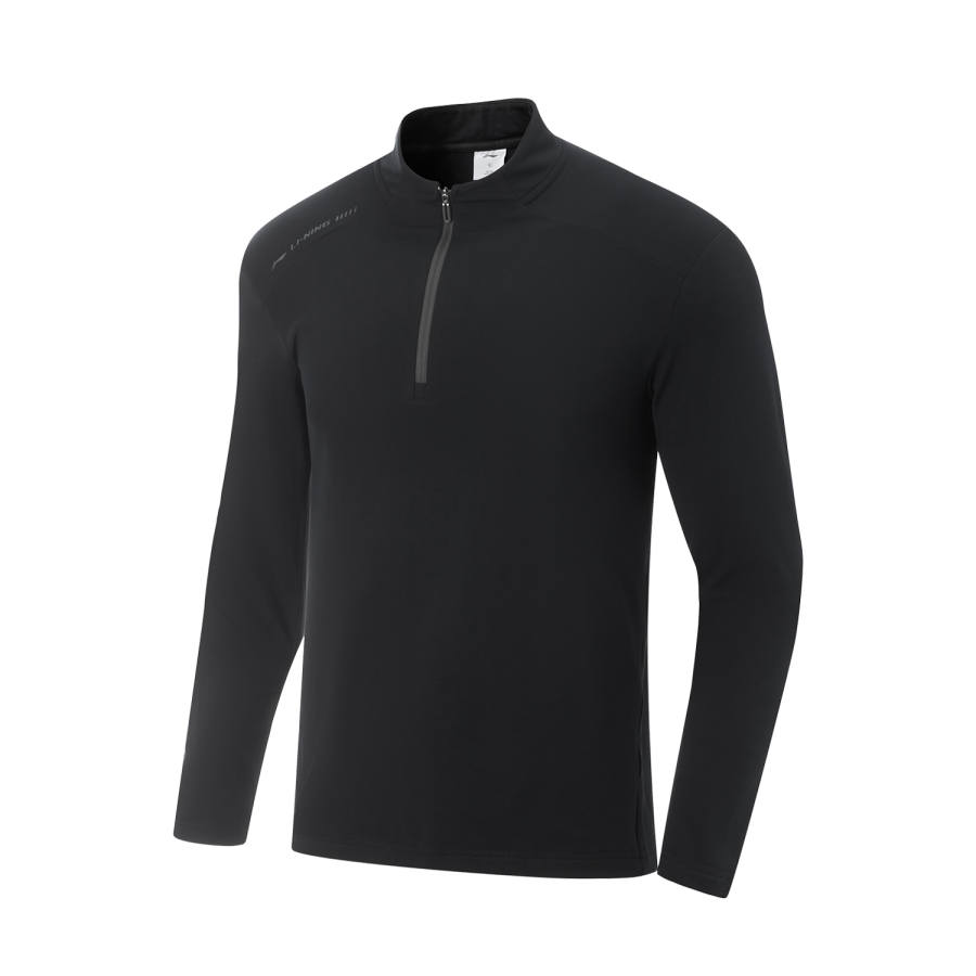 Li-Ning Li Ning Fitness Series Fleece Lined Thermal Stand Collar Athleisure Letter Stitching T Shirt Men's