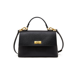 LAORENTOU Cow Leather With Synthetic Leather Handbag Regular Women's Black/Khaki/Brown