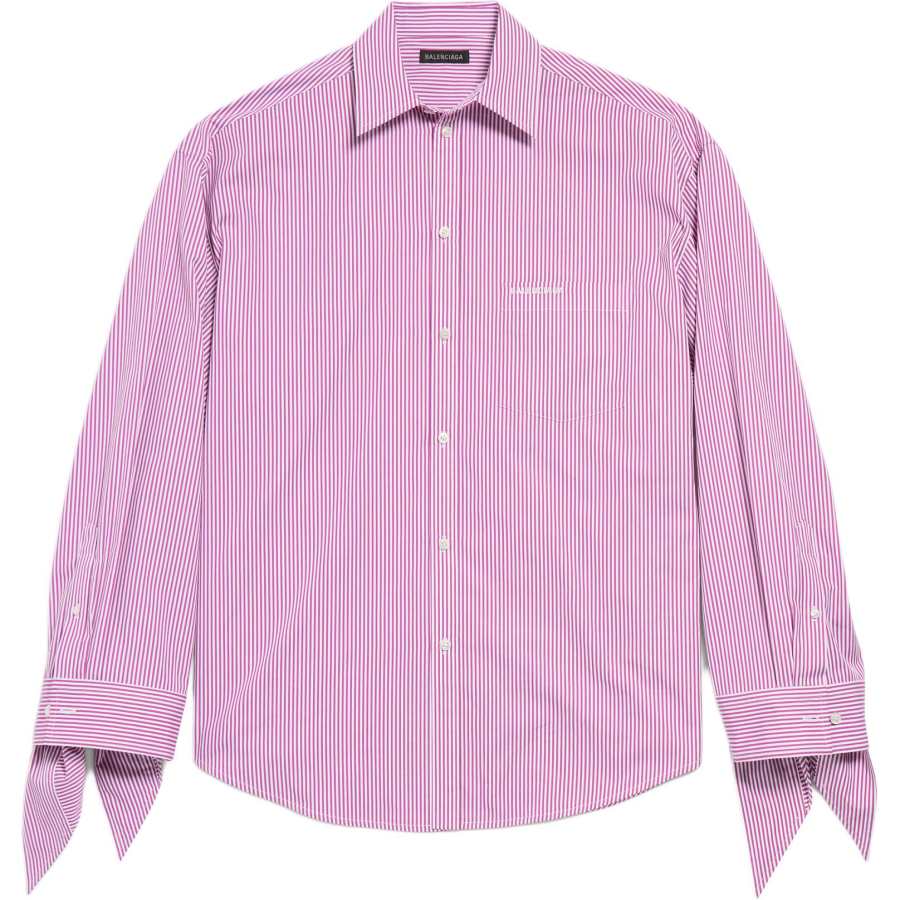 Balenciaga Pinstriped Knott Cuffs Shirt