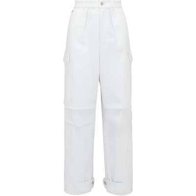 Alexander McQueen Military Cargo Jeans Women's White