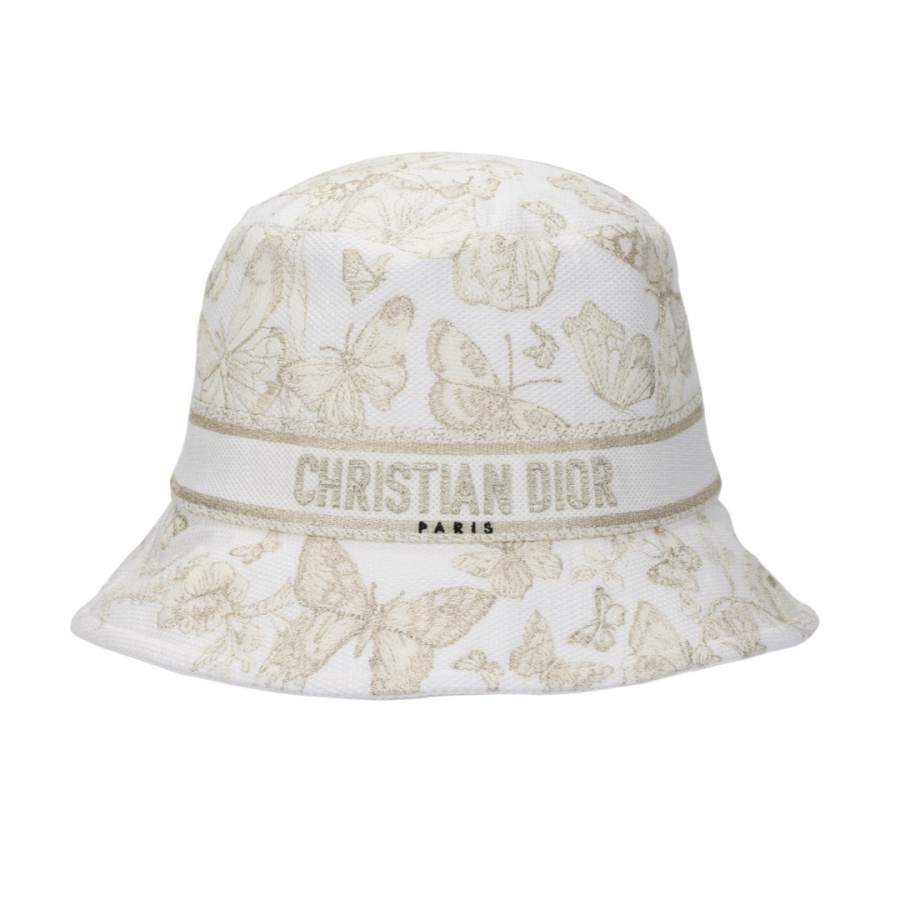 DIOR DIOR Cotton, Metallic Polyester, Polypropylene Bucket Hats Women's White