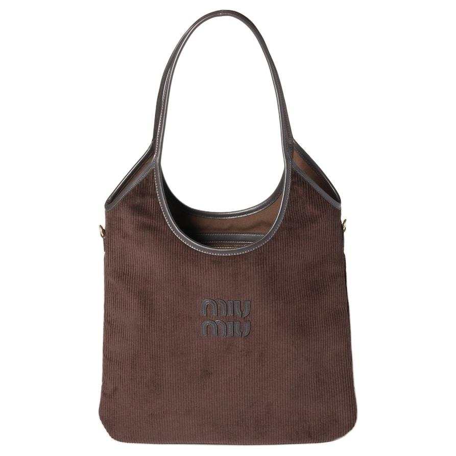 MIU MIU Ivy Fabric Handbag, Shoulder Bag Women's Ebony