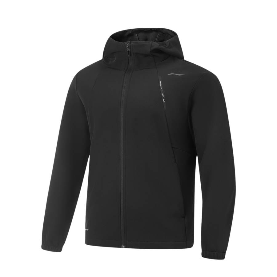 Li-Ning Li Ning Fitness, Fleece Lined Thermal Water Repellent Hooded Athleisure Trench Coat Men's