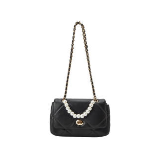 Semir Synthetic Leather Shoulder Bag Regular Women's Ecru/Black