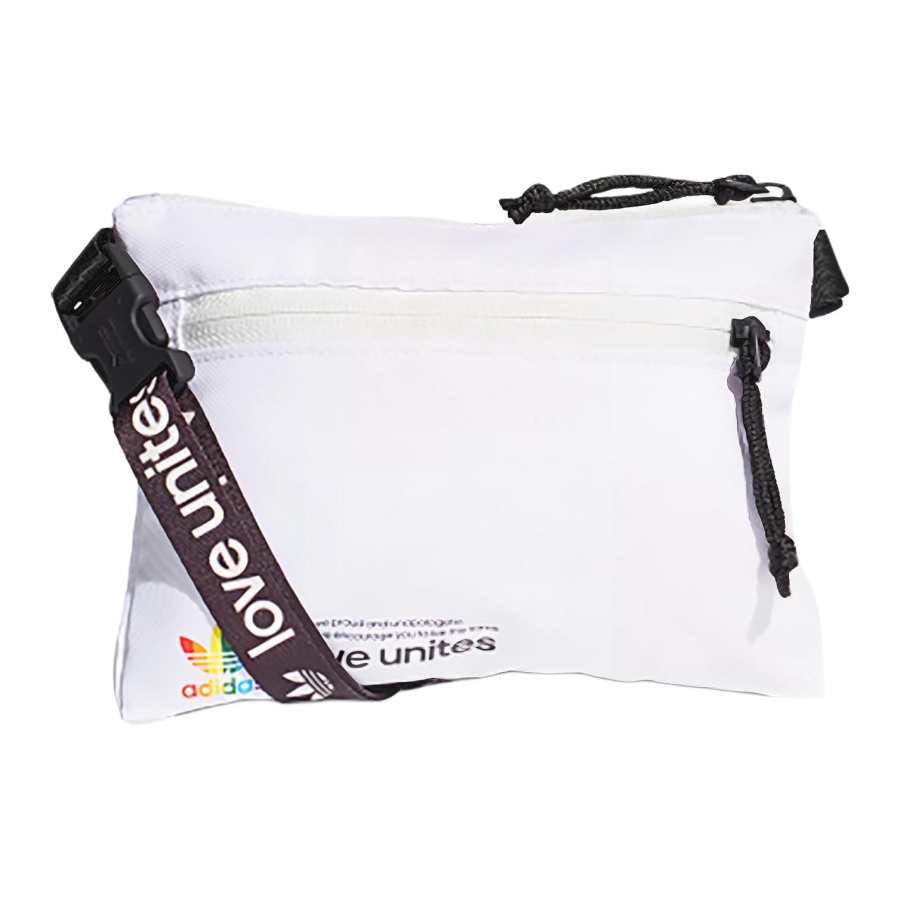 Adidas Originals Trefoil Polyester Shoulder Bag, Crossbody Bag Unisex White