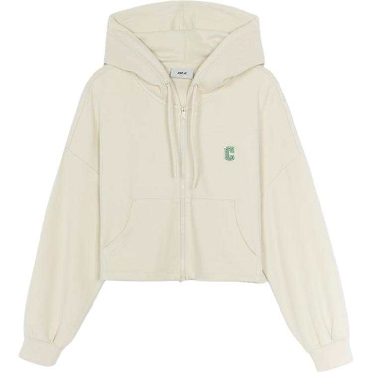 MLB MLB Jackets Women's Cream Hooded Non Detachable Moderate