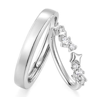 I Do&Co. 925 Sterling Silver With Zircon Rings Unisex