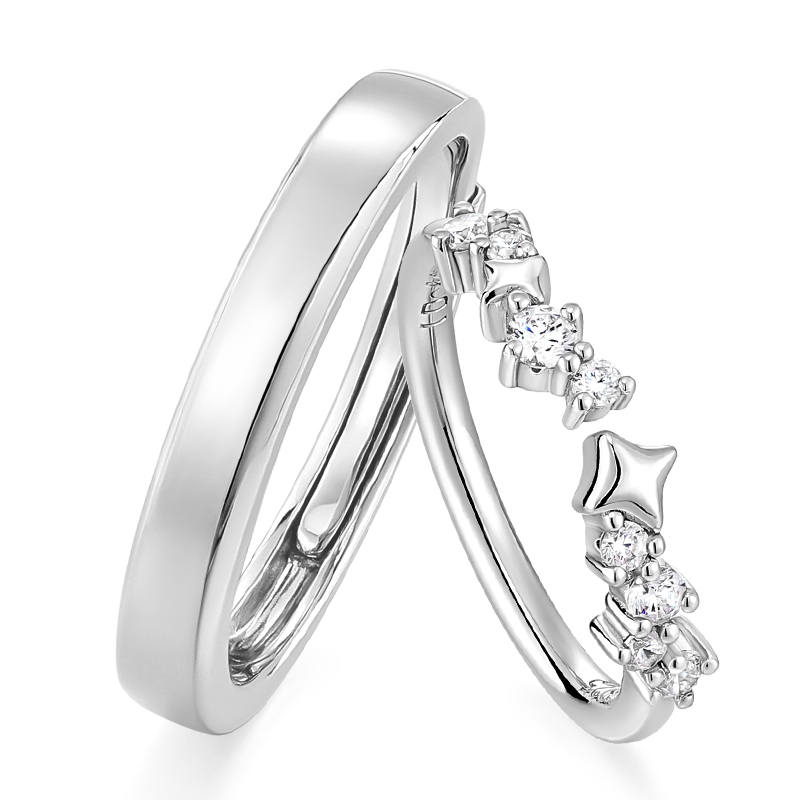I Do&Co. 925 Sterling Silver With Zircon Rings Unisex