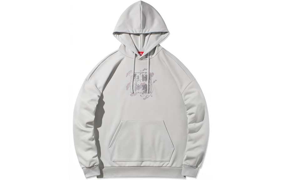 Li-Ning Li Ning Sweatshirts Men's Gray Hooded Moderate Regular