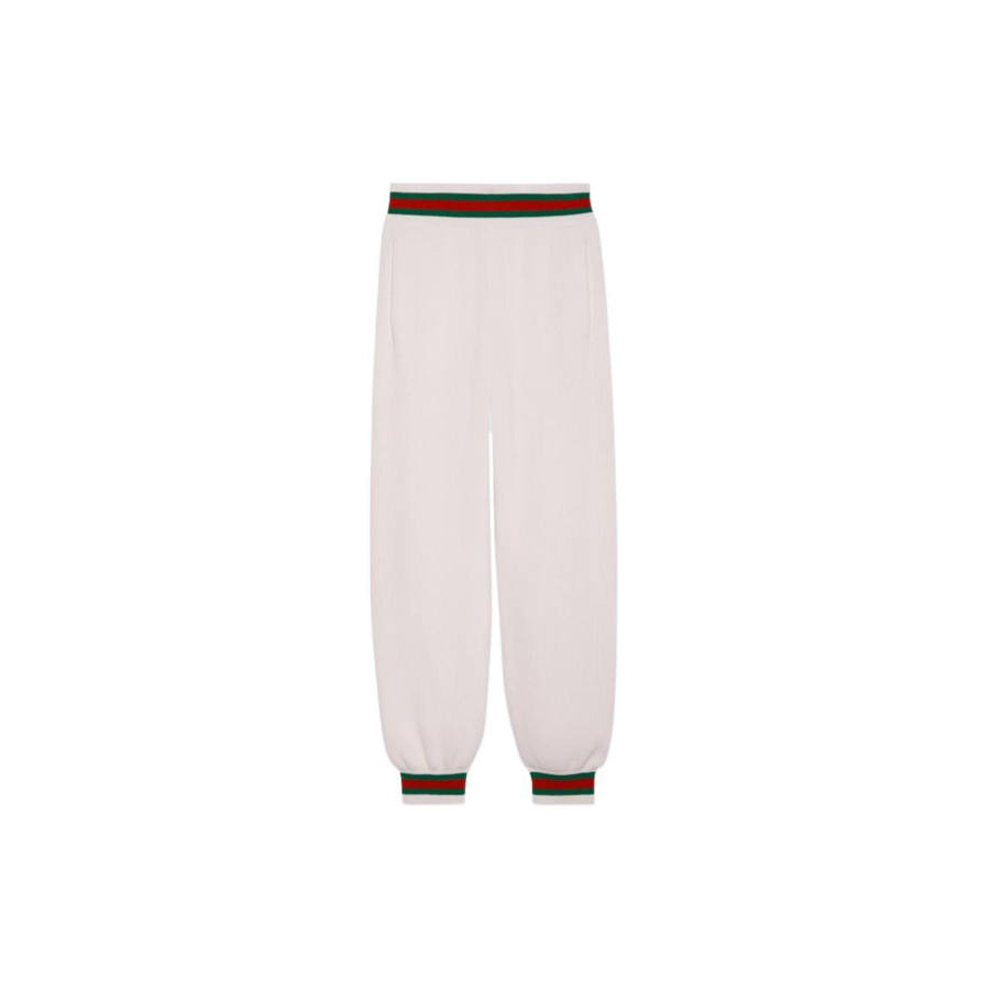 GUCCI SS24 Knitted Sweatpants Women's Ivory White