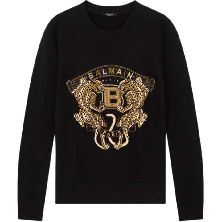 BALMAIN BALMAIN Sweatshirts Men's Black Crew Neck Moderate