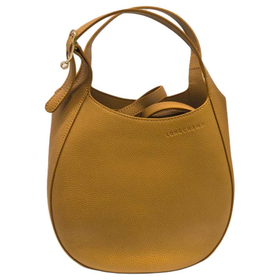 LONGCHAMP Le Foulonné Cow Leather Shoulder Bag Large Women's Nutmeg