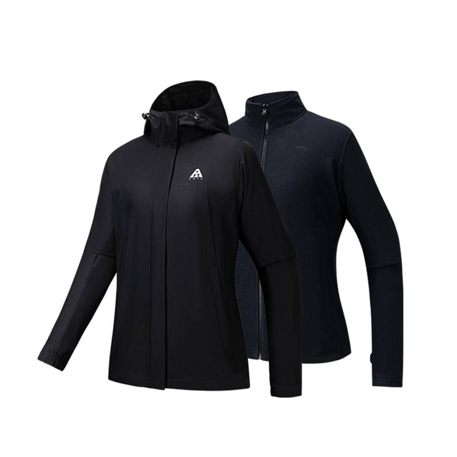ANTA Anta Waterproof And Windproof Windbreaker Jacket Women's Basic Black