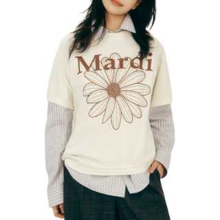 MARDI MERCREDI T Shirts Women's Cream Crew Neck