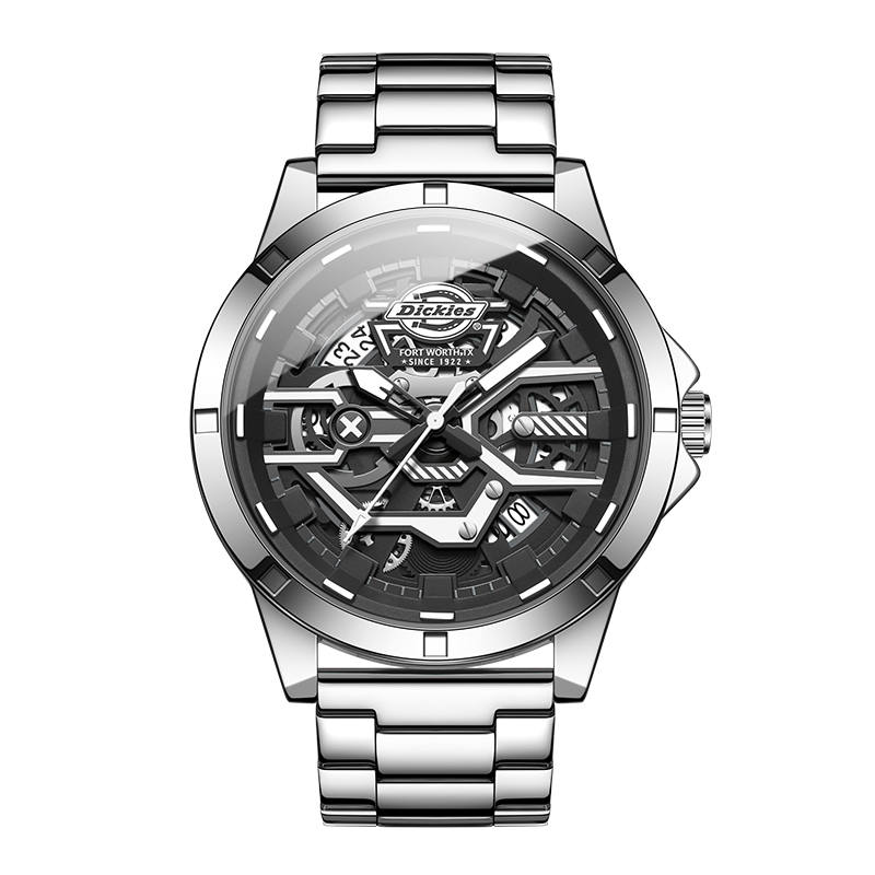 Dickies Darth Vader Collection Wrist Watches Quartz Movement Metal Strap 48*40*11mm Skeleton Dial Men's Watches