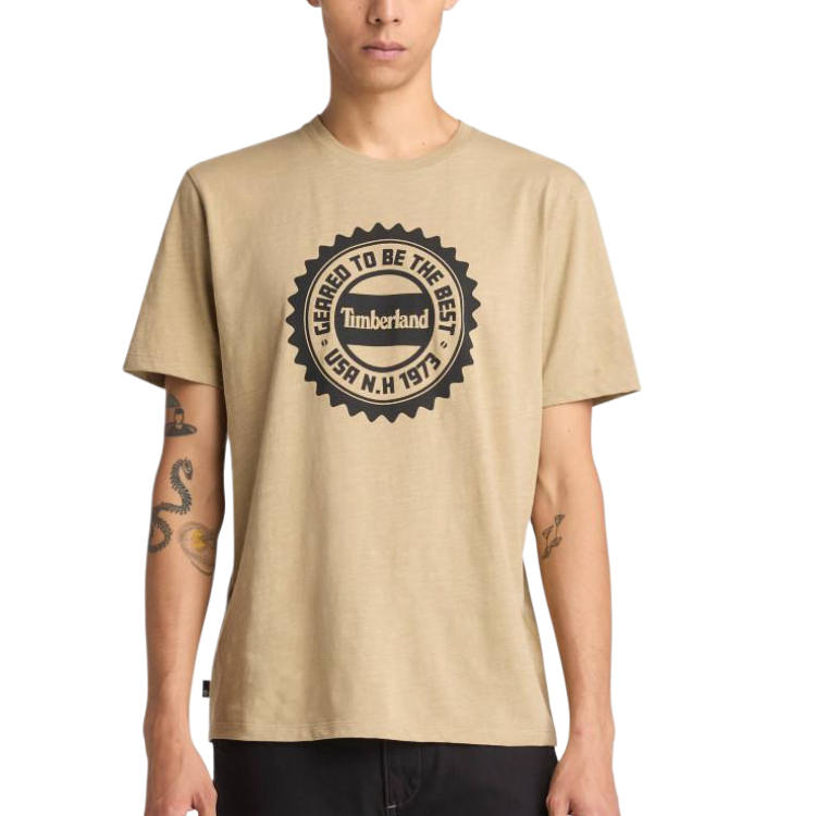 Timberland T Shirts Men's Yellow Crew Neck