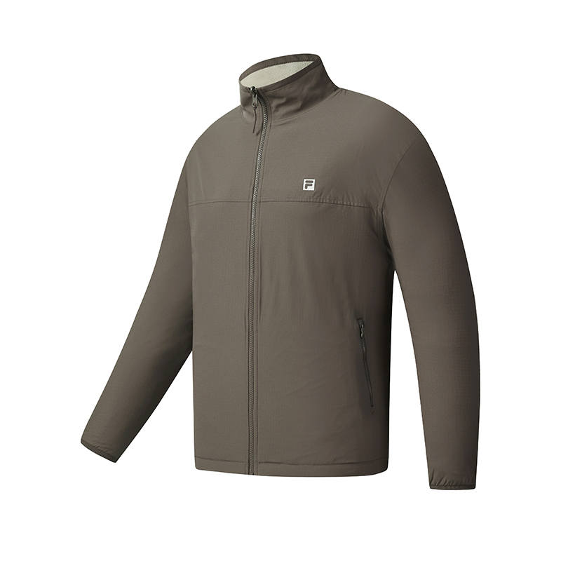 FILA Jackets Unisex Planet Cup Umber BN Stand Collar Moderate Straight Fit