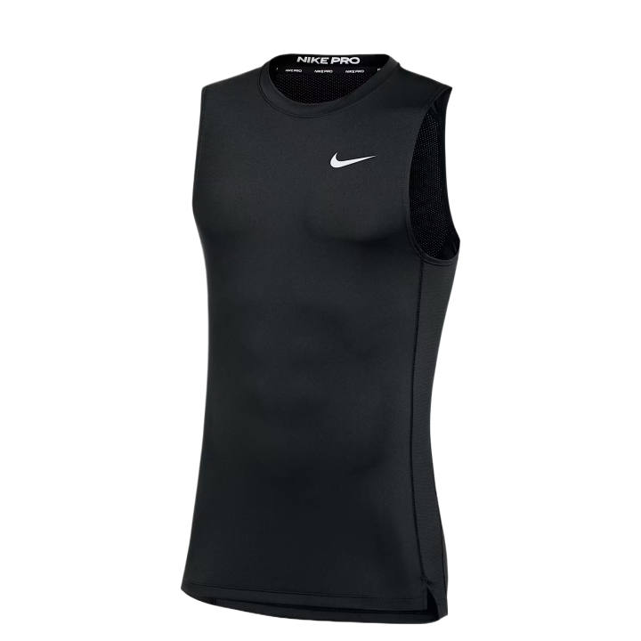 Nike Nike Pro Tank Tops Men's Black/White Crew Neck Moderate Straight Fit