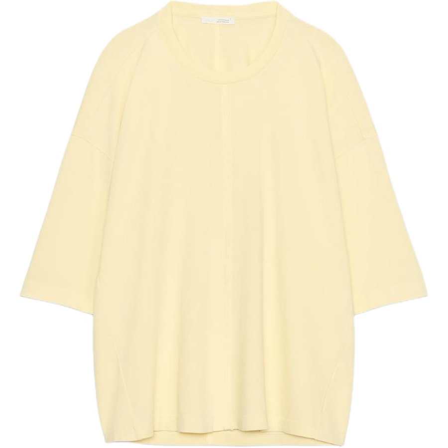 ZARA T Shirts Women's Yellow Crew Neck Moderate