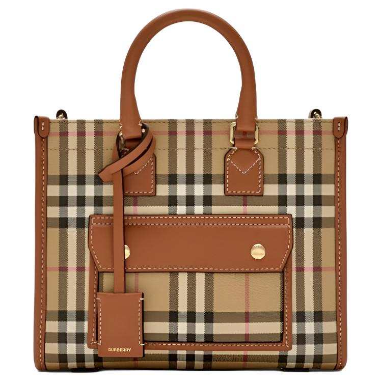 Burberry Freya Polyurethane Tote Bag, Shopping Bag, Shoulder Bag, Crossbody Bag, Handbag Mini Women's