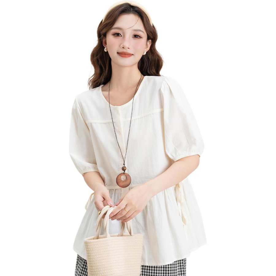 BALENO Shirts Women's Apricot Crew Neck Moderate Other