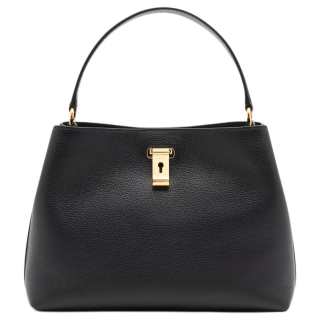 BALLY Lock Me Calfskin Handbag Women's Black