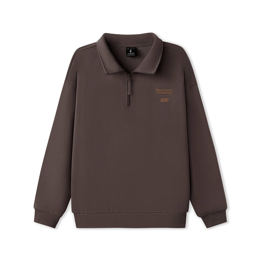 Skechers Sweatshirts Unisex Dark Caramel Brown 05U5 Lapel Moderate Other