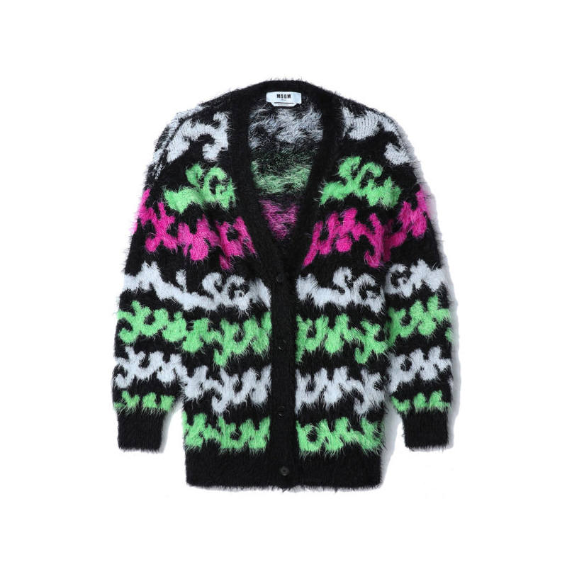MSGM MSGM Knitwear Women's Floral Black V Neck Moderate