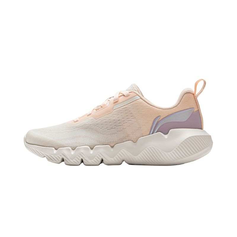 Li-Ning Li Ning Cushioning Lightweight Abrasion Resistant Low top Casual Running Shoes Women's White Pink