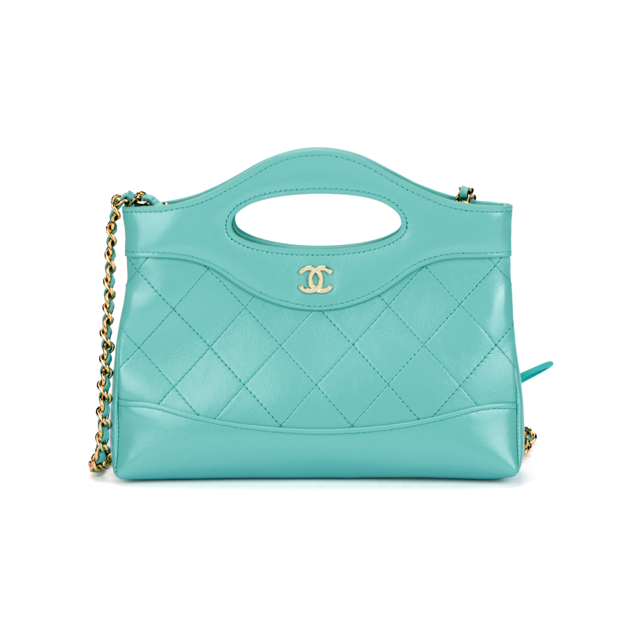 CHANEL Cow Leather Material Gold Chain Shoulder Bag, Crossbody Bag, Handbag Women's Turkish Blue