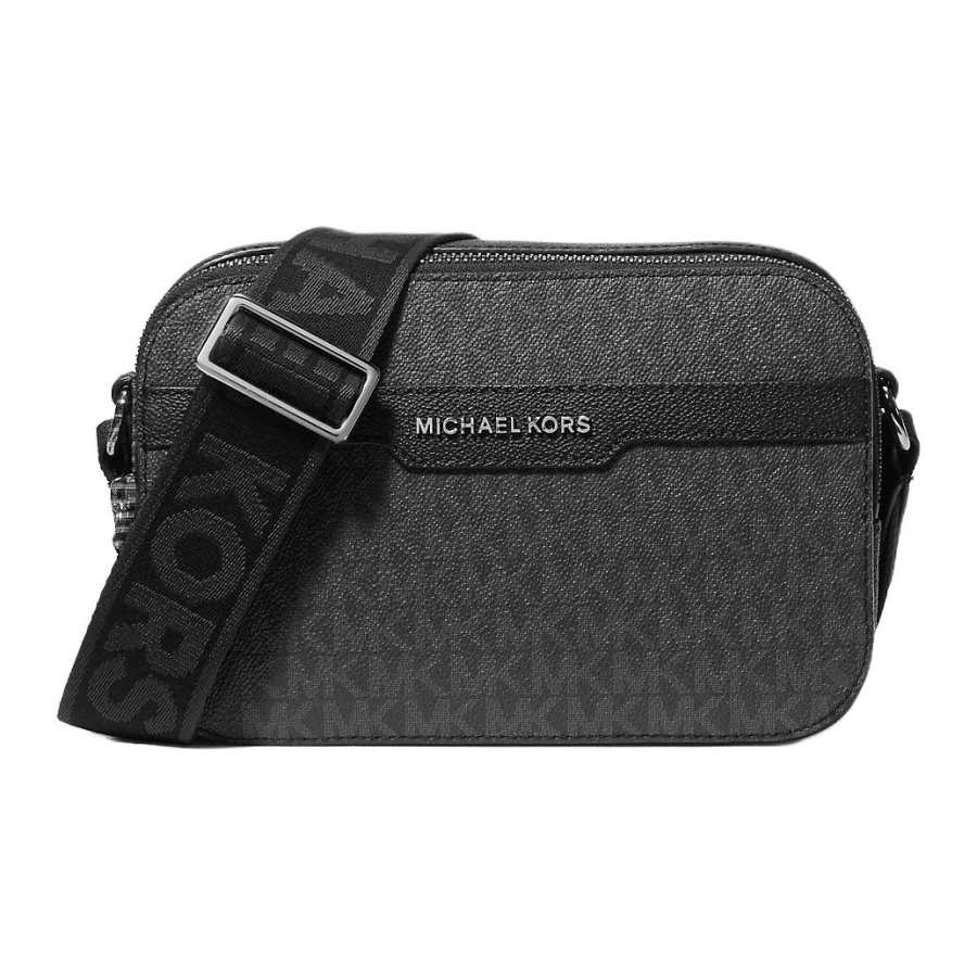 MICHAEL KORS Hudson Coated Canvas Camera Bag Crossbody Bag Men's Black