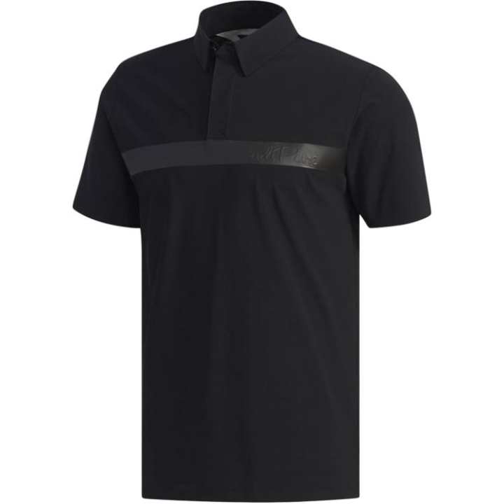 Adidas Adidas Polo Shirts Men's Black Polo Collar Moderate Straight Fit