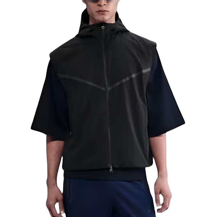 Nike Nike Clothing Vests Men's Black Hooded Non Detachable Other