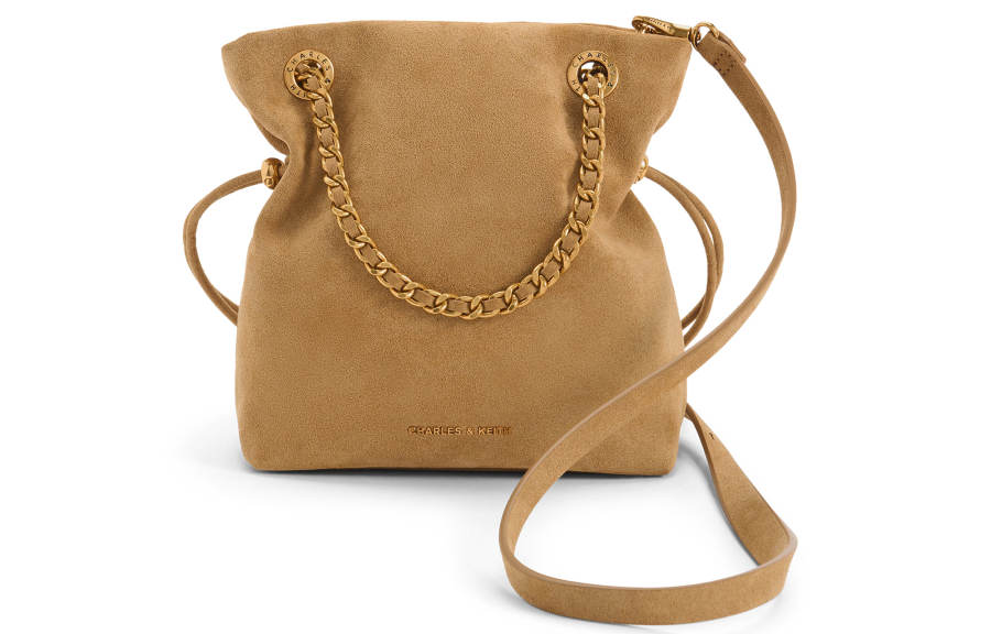 CHARLES&KEITH Synthetic Leather Lucky Bag Package Shoulder Bag Women's Sahara Sand