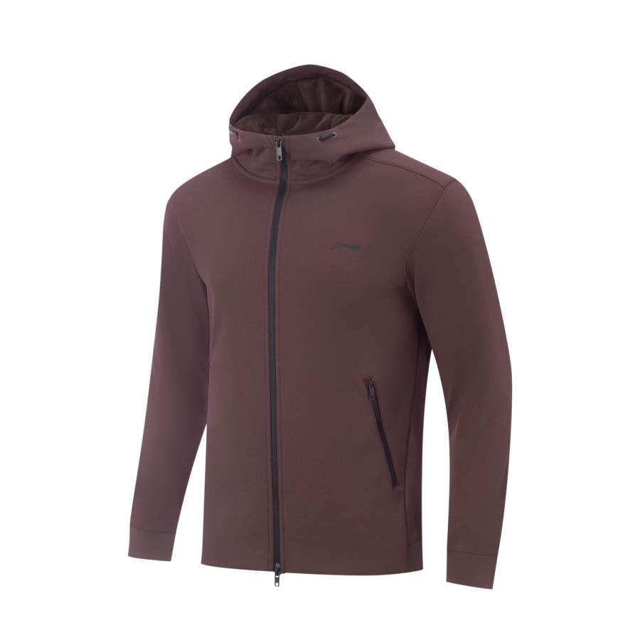 Li-Ning Li Ning Fitness Series Fleece Lined Thermal Hooded Athleisure Letter Print Comfortable Versatile Long Sleeved