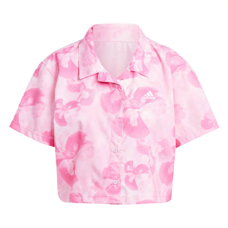 Adidas Adidas Floral Graphic Crop Woven Polo Shirt Polo Shirt Women's