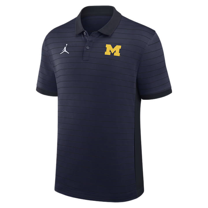 Jordan Jordan Michigan Sideline Victory Stripe Men's Jordan Brand Dri-FIT College Polo
